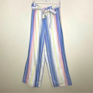 SAGE THE LABEL Pastel Striped Wide-legged Pants